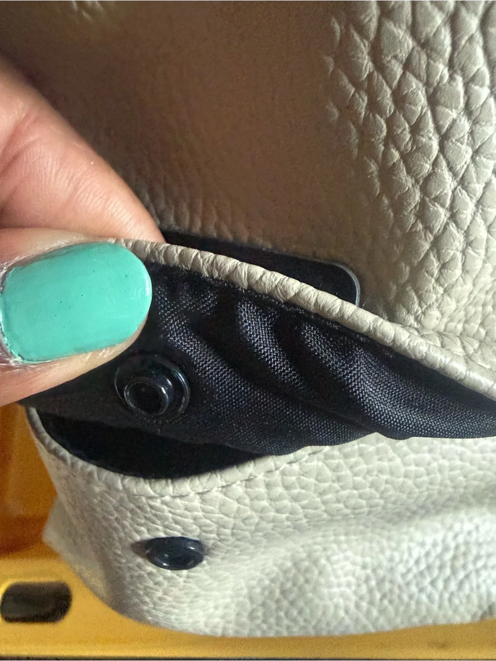 Tushbaby Cream Pebbled Leather Baby Bag